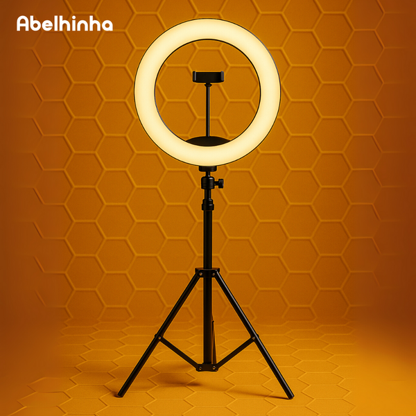 Ring Light Iluminador Led 46cm 18" Polegadas Controle e Tripé 2 Metros