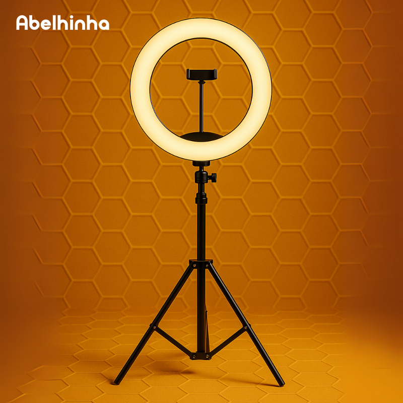 Ring Light Iluminador Led 46cm 18" Polegadas Controle e Tripé 2 Metros