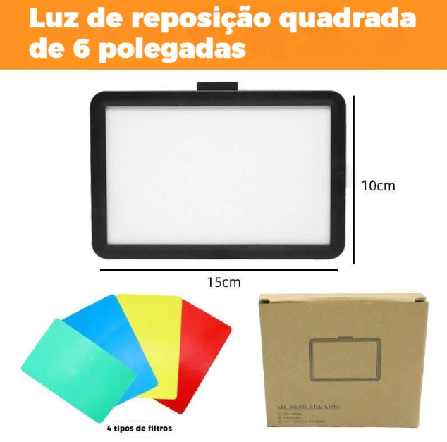 Luz de Gravação Aérea/ Preenchimento de 6 Polegadas/LUZ VIVA com 4 Filtros de Cor, para Foto e Vídeo,120 LEDs, USB