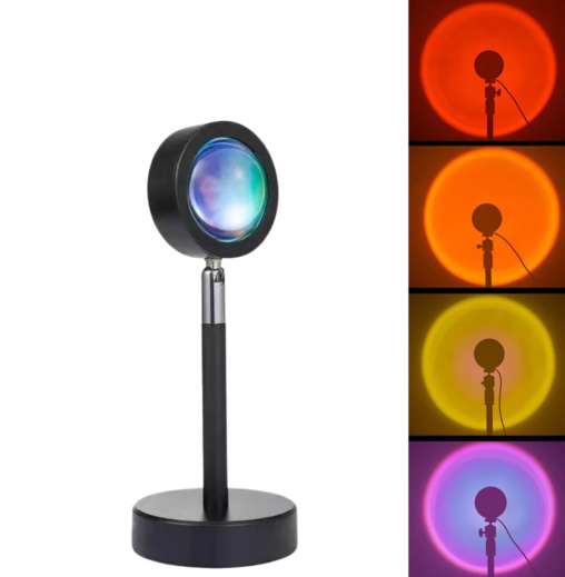 Luminária Led Sunset Por Do Sol Luz Noturna Lad Projetor Controle Remoto