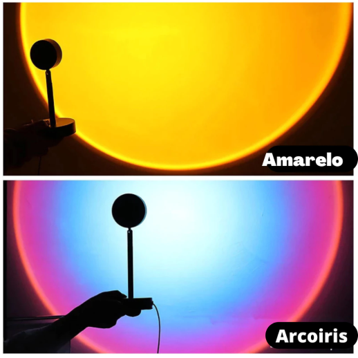 Luminária Led Sunset Por Do Sol Luz Noturna Lad Projetor Controle Remoto