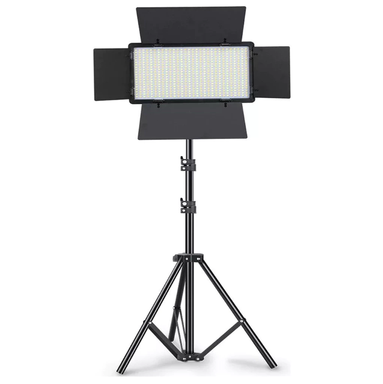 Painel De Luz Led Iluminador Branco Frio E Quente Fotografia Profissional + Tripé Pro Led-600