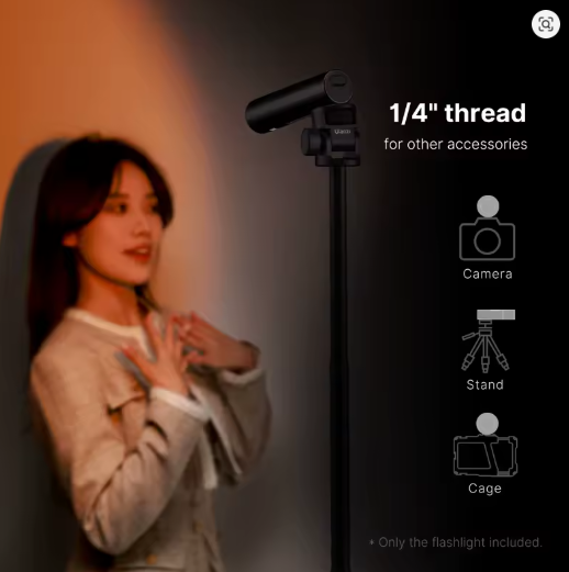 Ulanzi-LM07 Zoomable Fotografia Fill Light, Vídeo Lanterna, Luz Ambiente, 1,4 ''Thread, Camera Stand Cage