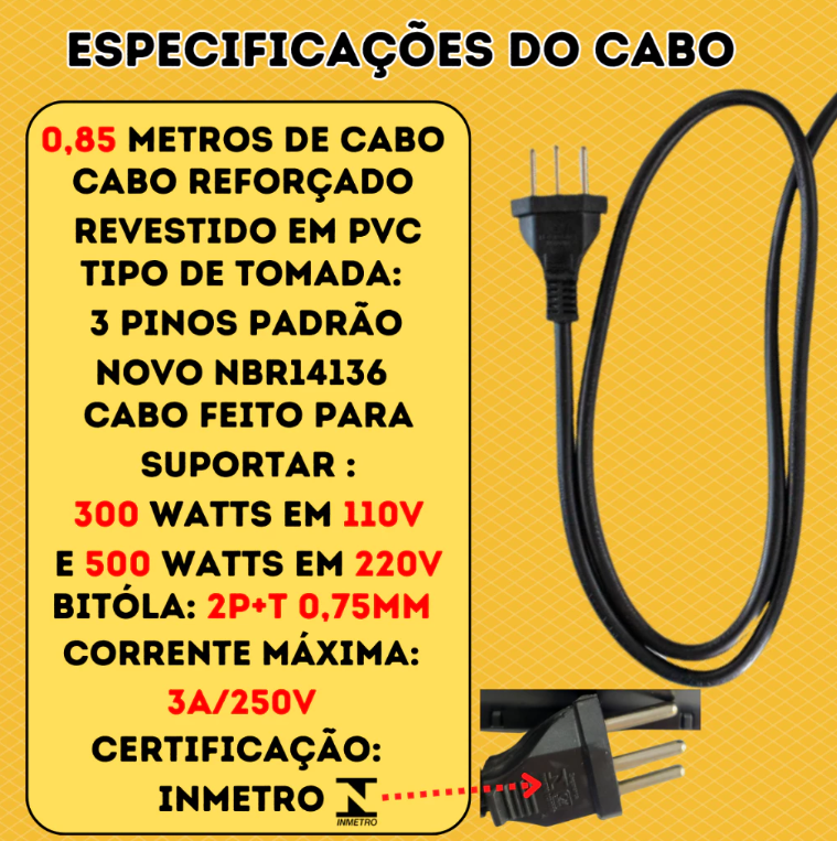 FILTRO DE LINHA RÉGUA DE TOMADAS 6 tomadas tripolar 10 Amperes com fusível